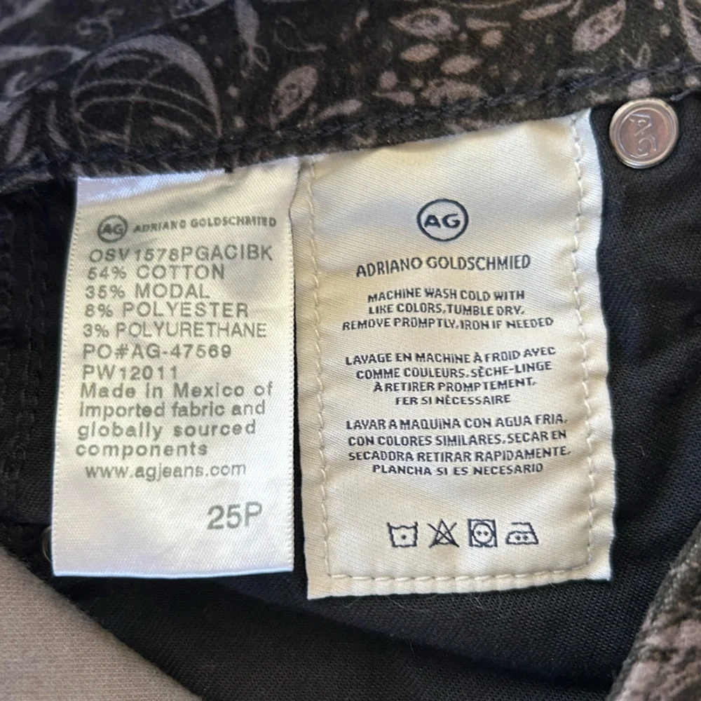 Anthropologie Ag Adriano Goldschmied | Women’s brown velvet paisley pants sz 25P